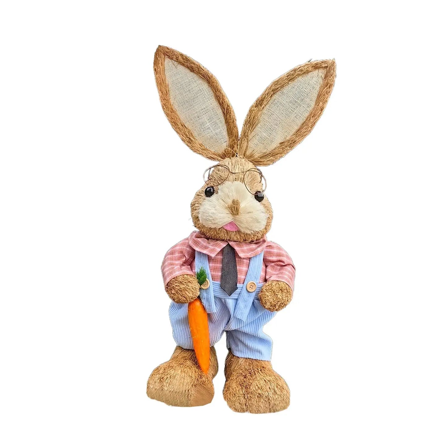 Figura de Conejo de Paja - Estatua Decorativa de Pascua
