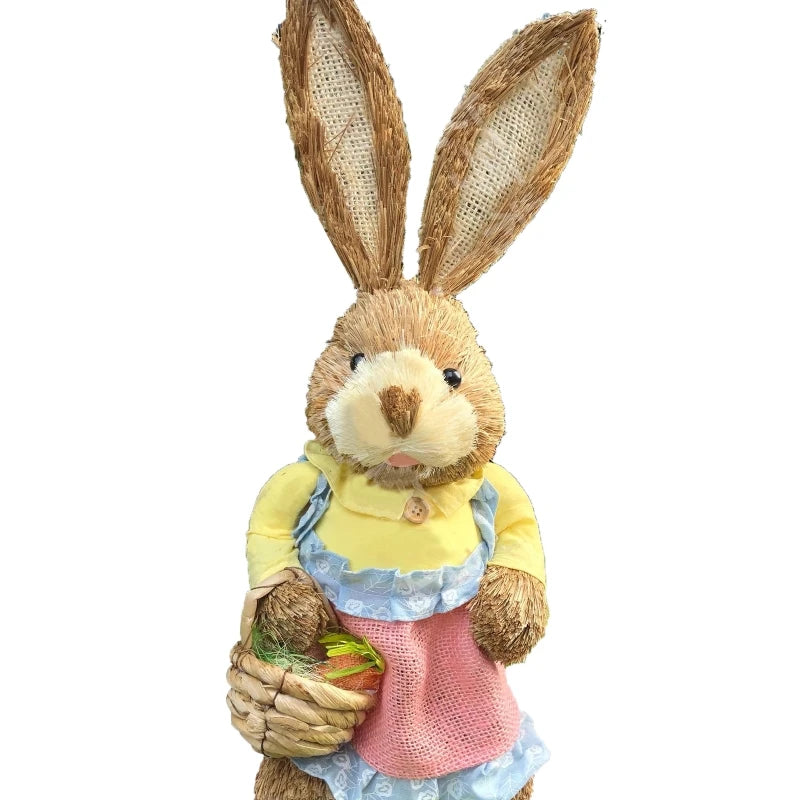 Conejo de Paja de Pascua 35cm - Decoración Festiva