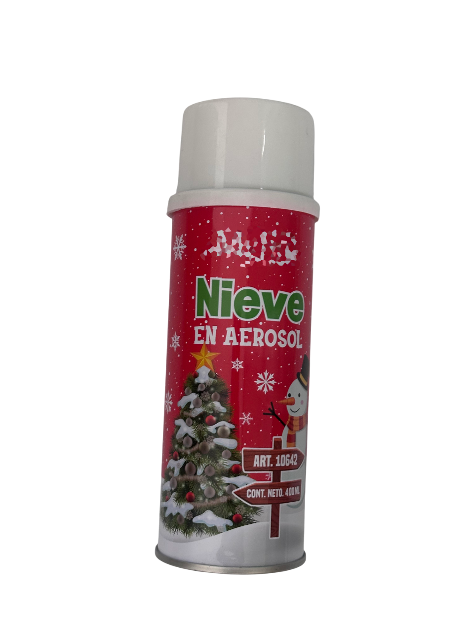 Esténcil , nieve artificial y colonias