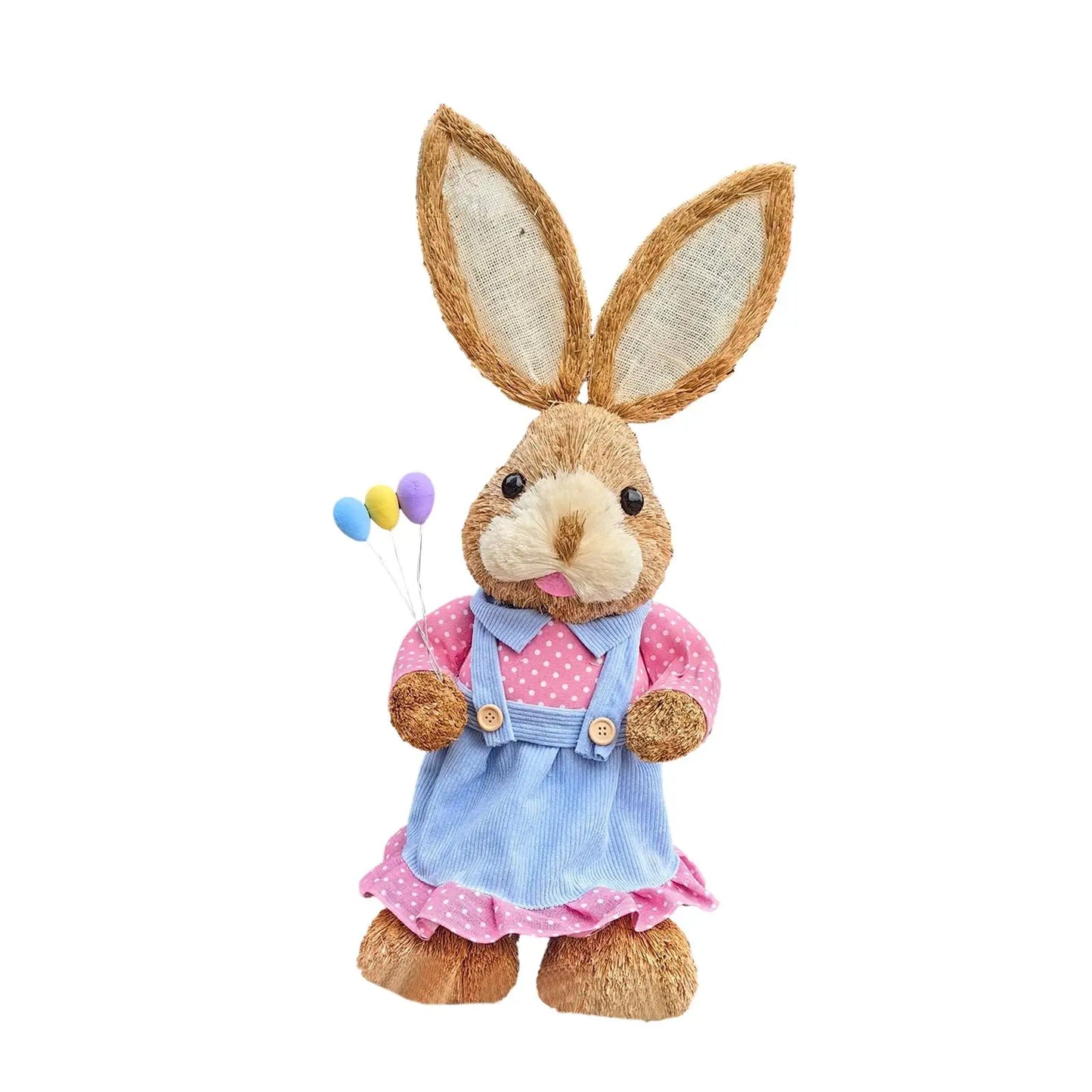 Figura de Conejo de Paja - Estatua Decorativa de Pascua