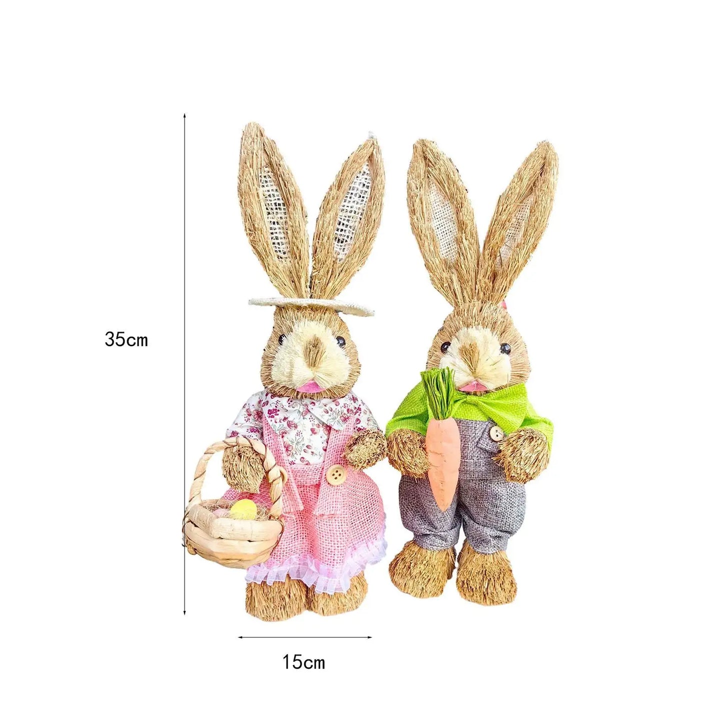 2Pcs Esculturas de Conejo de Pascua