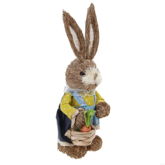 Conejo de Paja KX4B - Decoración de Pascua para Hogar y Jardín