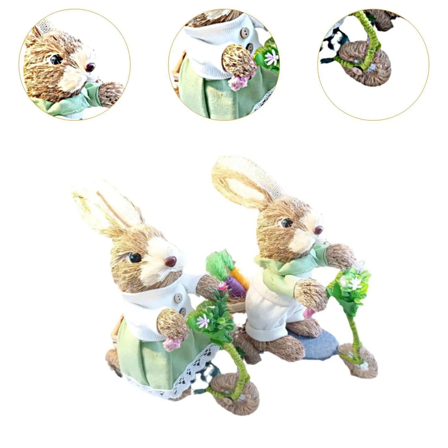 Conejo de Pascua de Paja - Decoración para Hogar y Jardín