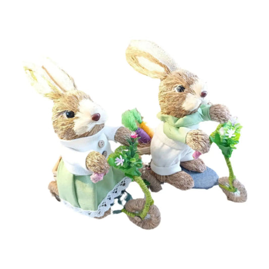 Conejo de Pascua de Paja - Decoración para Hogar y Jardín