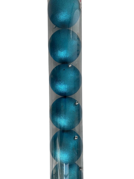 Esferas Navideñas 6pz con Acabados Espejo, Mate y Glitter