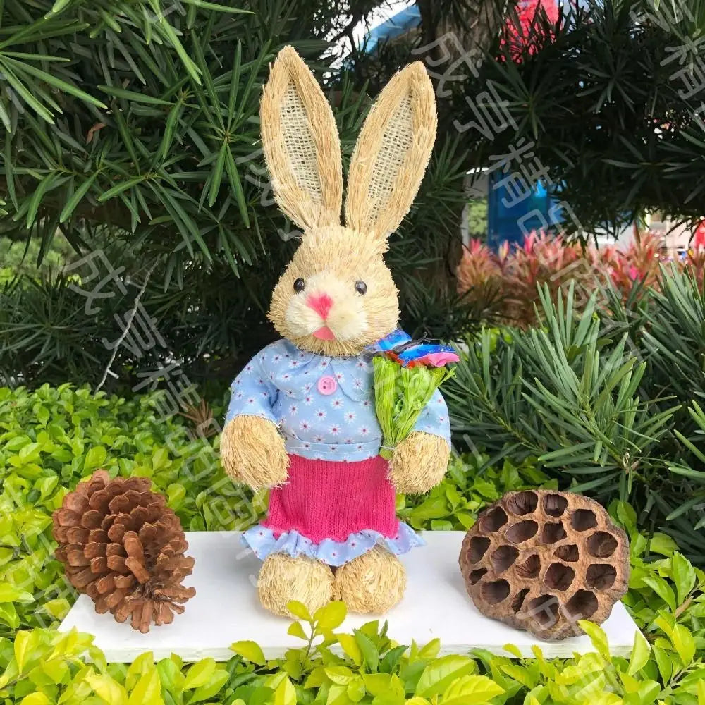 Conejo de Paja 35cm - Decoración de Pascua