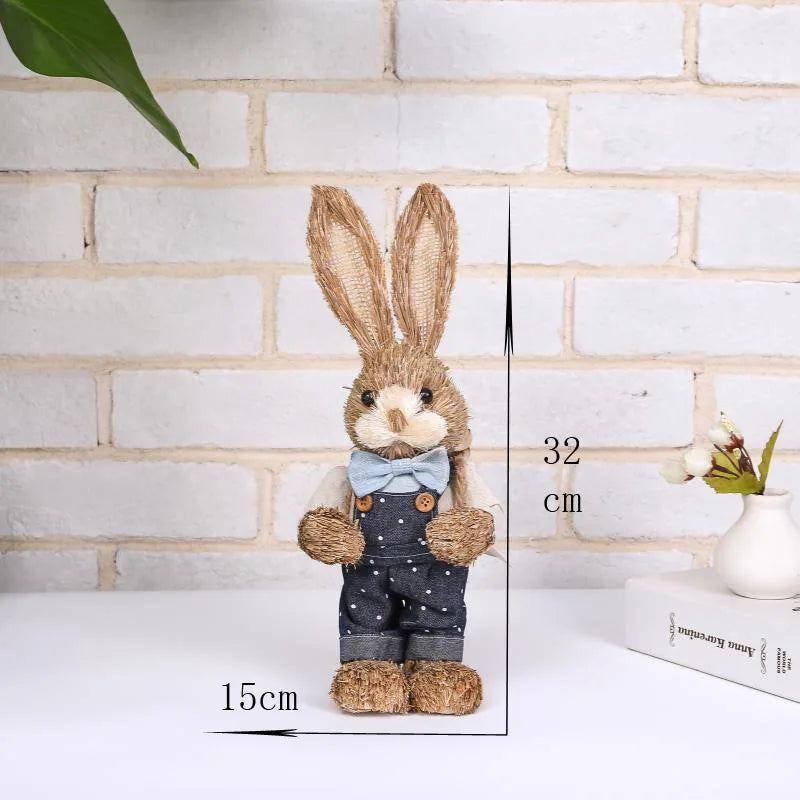 Conejo de Paja - Decoración de Pascua para Hogar y Jardín
