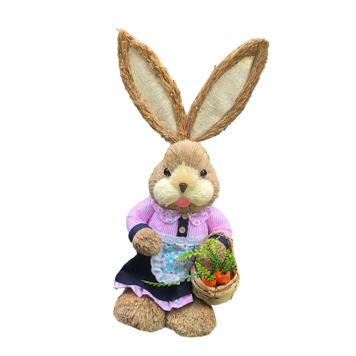 Figura de Conejo de Paja - Estatua Decorativa de Pascua