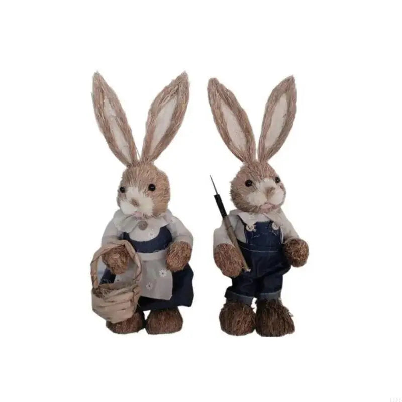 Conejo de Sisal de Pascua - Figura Decorativa Tejida a Mano