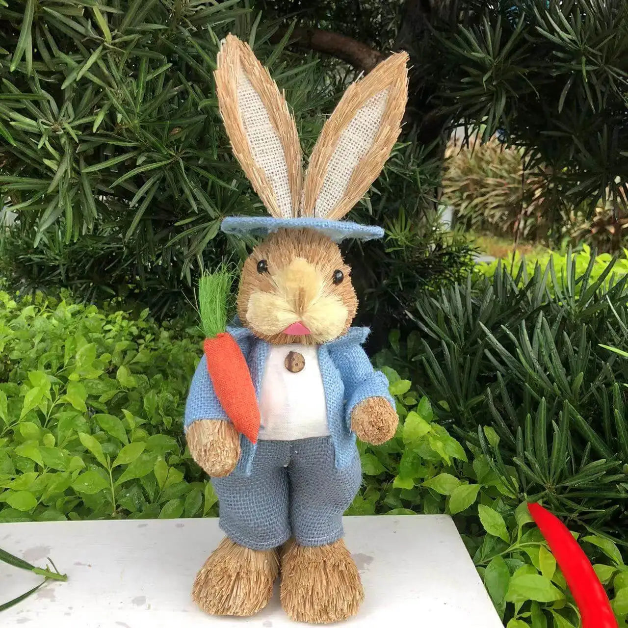 Conejo de Paja 35cm - Decoración de Pascua y Eventos
