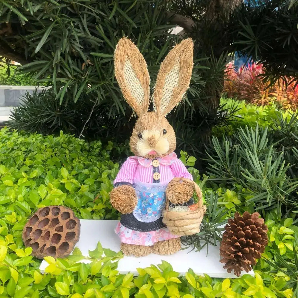 Conejo de Paja 35cm - Decoración de Pascua