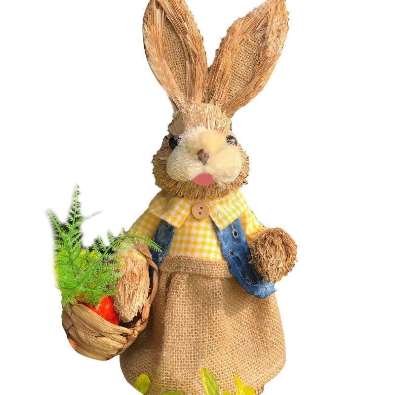 Conejo de Paja de Pascua 35cm - Decoración Festiva