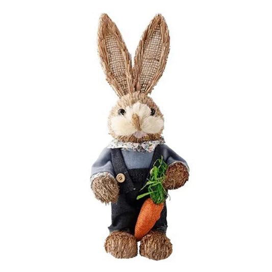 Conejo de Paja 32cm - Decoración Creativa de Pascua