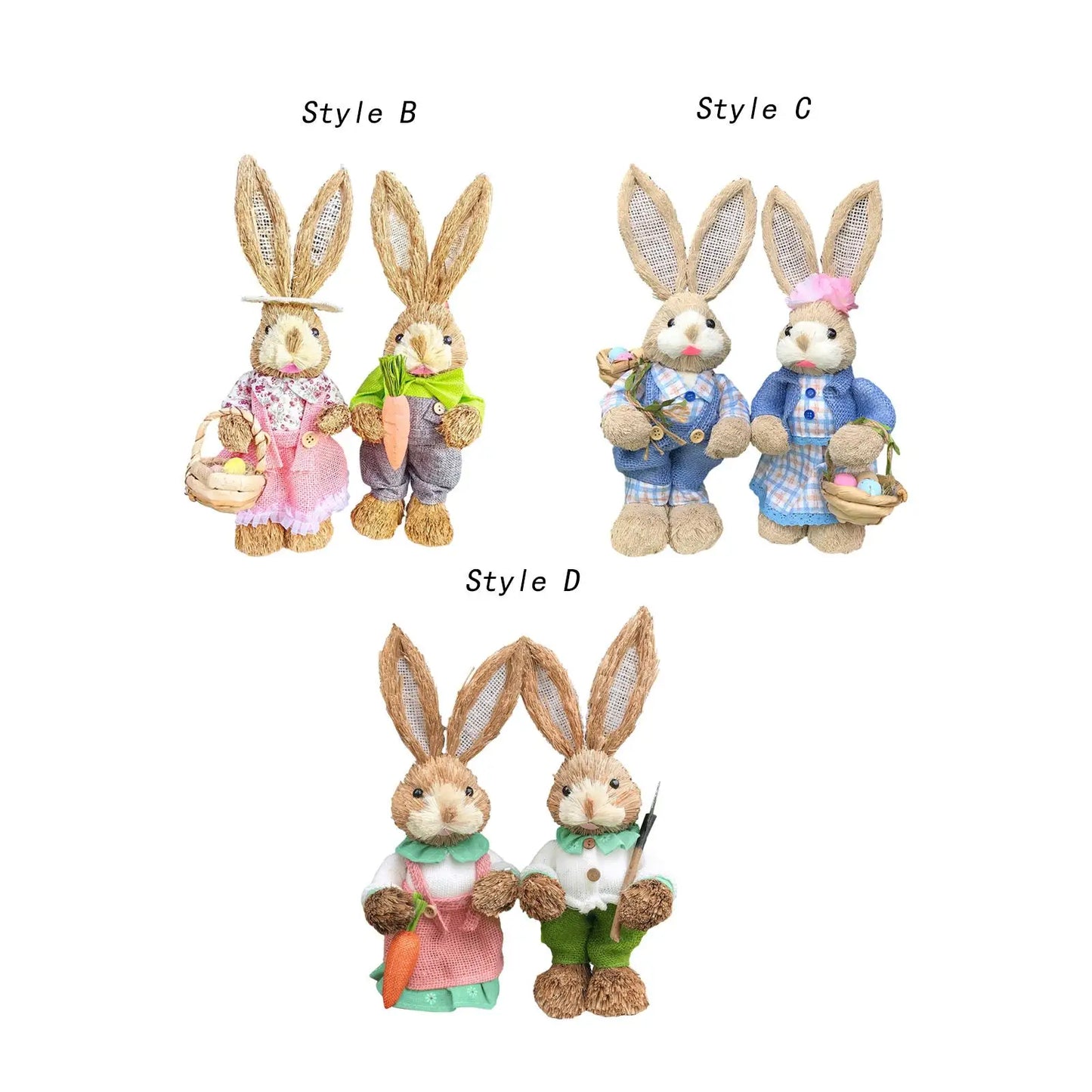 2Pcs Esculturas de Conejo de Pascua