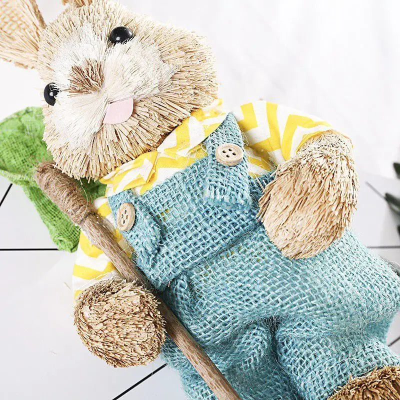 Conejo de Paja - Decoración de Pascua para Hogar y Jardín