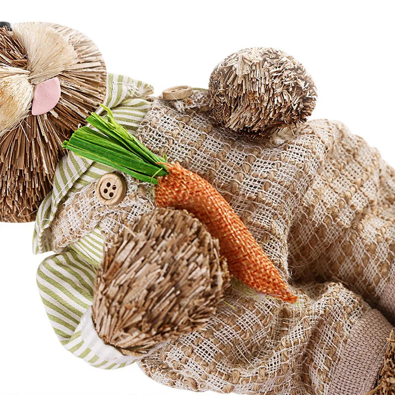 Conejo de Paja - Decoración de Pascua para Hogar y Jardín