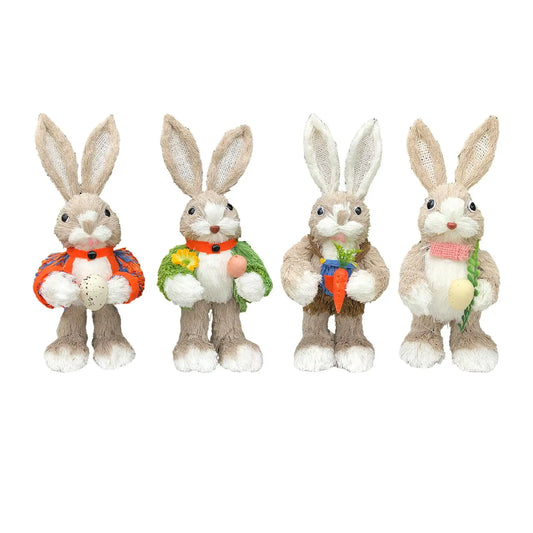 Estatua de Conejo de Paja - Figura Decorativa de Pascua