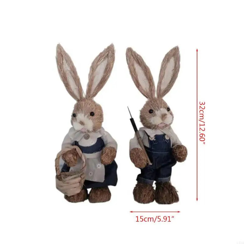 Conejo de Sisal de Pascua - Figura Decorativa Tejida a Mano