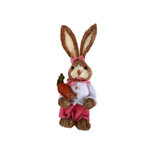 Coneja sueter blanco y falda rosa