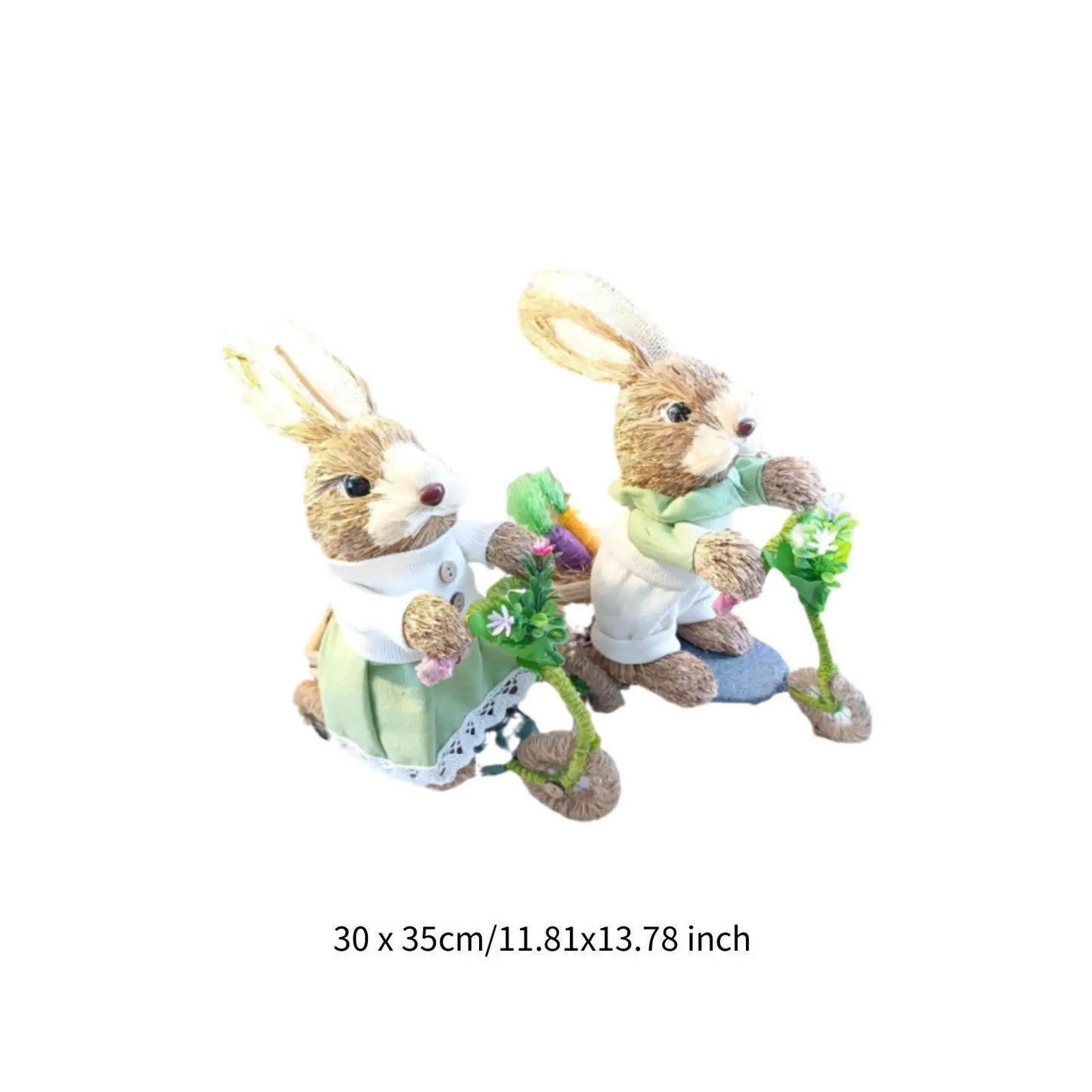 Conejo de Pascua de Paja - Decoración para Hogar y Jardín