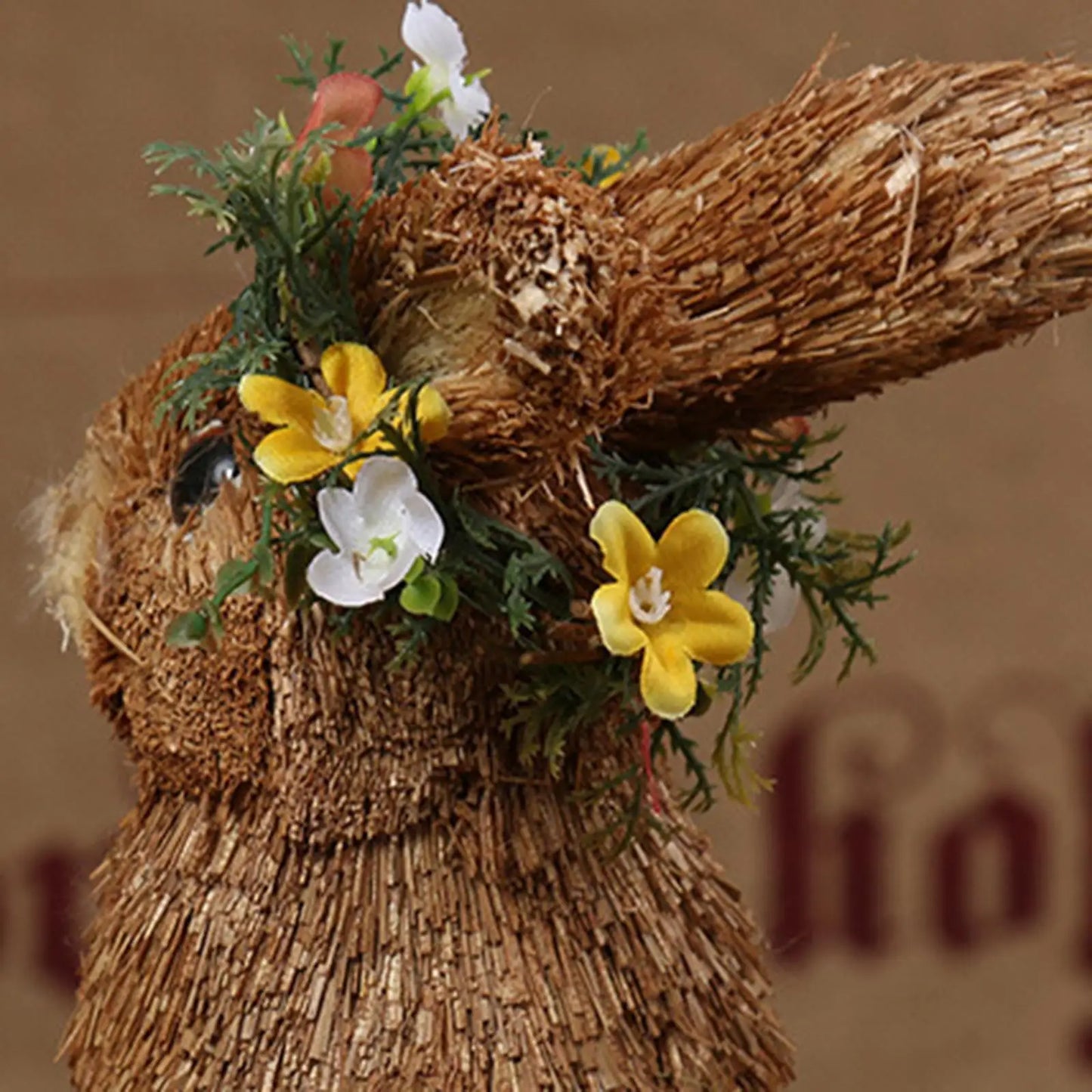 Conejos de Paja de Pascua - Figura Decorativa de Madre e Hijo 🐰🌸