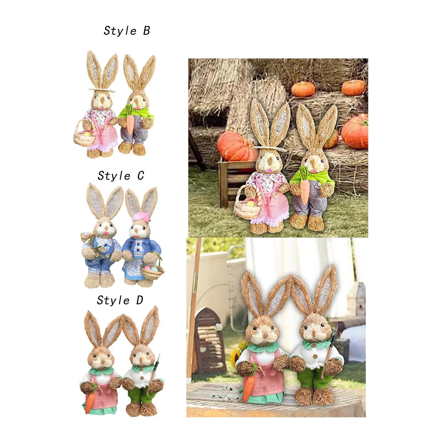 2Pcs Esculturas de Conejo de Pascua