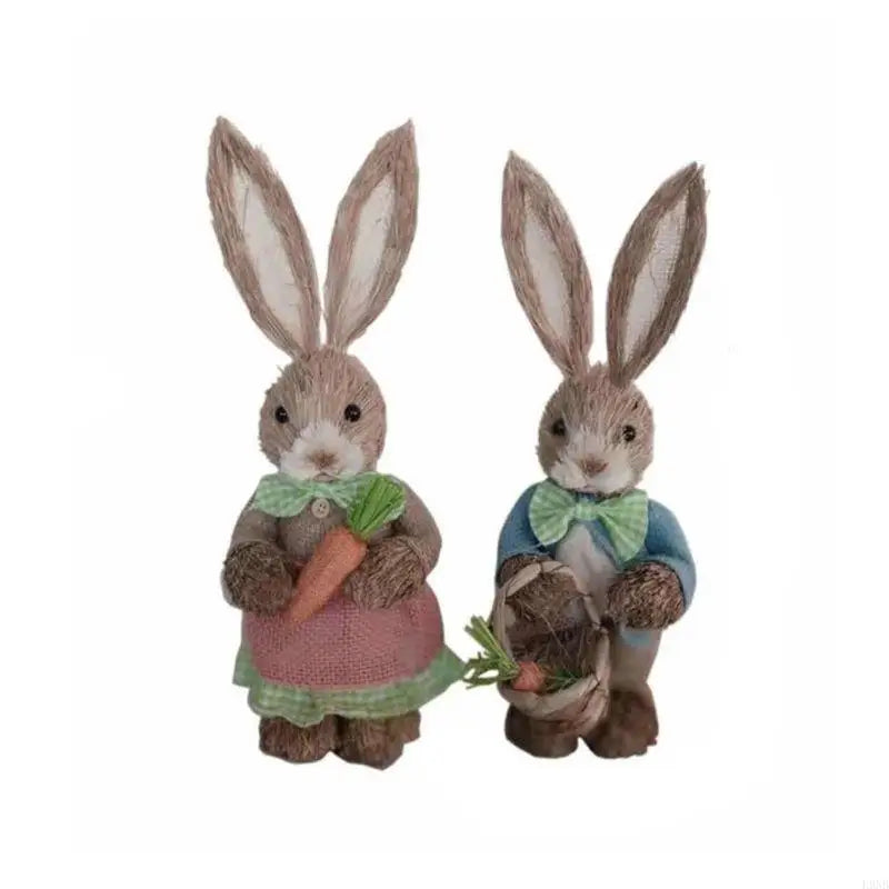 Conejo de Sisal de Pascua - Figura Decorativa Tejida a Mano