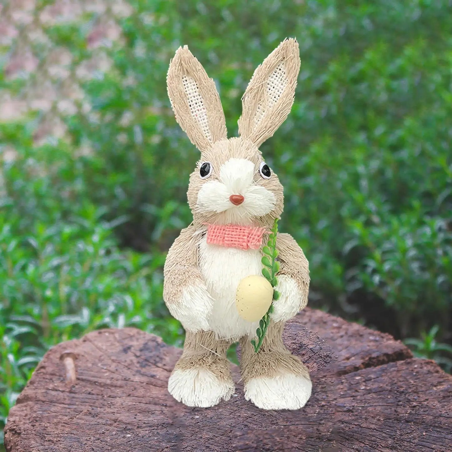 Estatua de Conejo de Paja - Figura Decorativa de Pascua