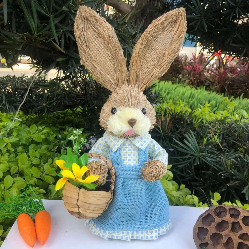 Conejo de Paja 35cm - Decoración de Pascua