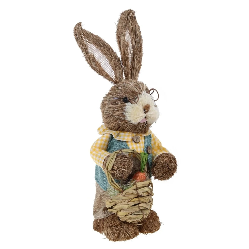 Conejo de Paja de Pascua 35cm - Decoración Festiva