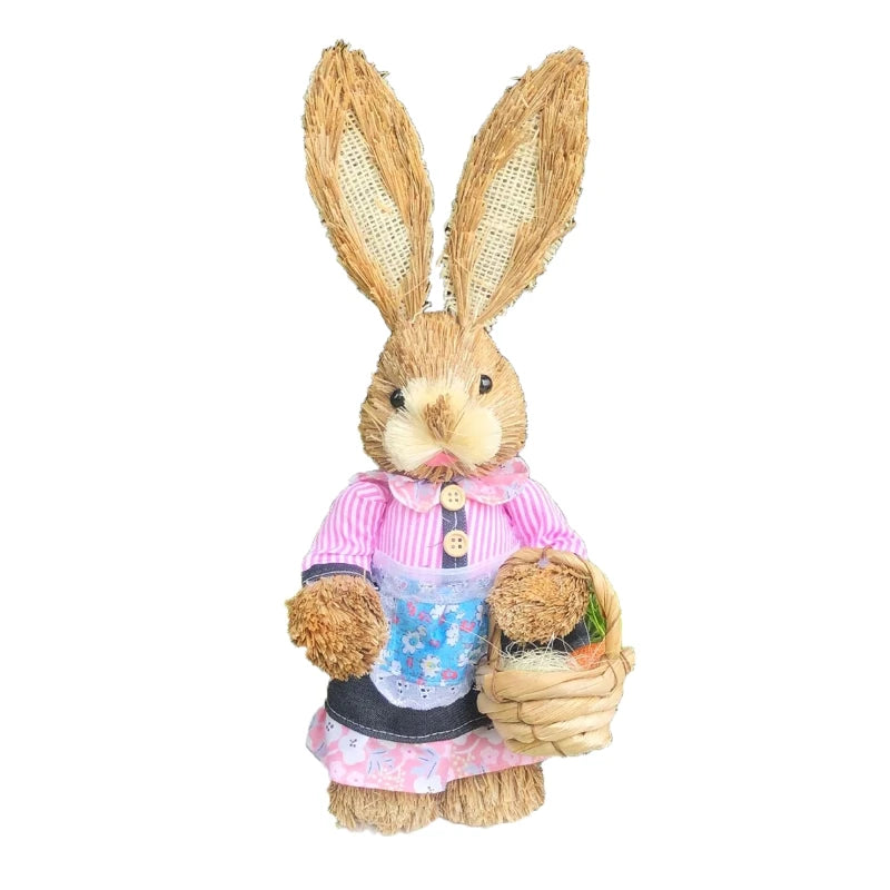 Conejo de Paja de Pascua 35cm - Decoración Festiva