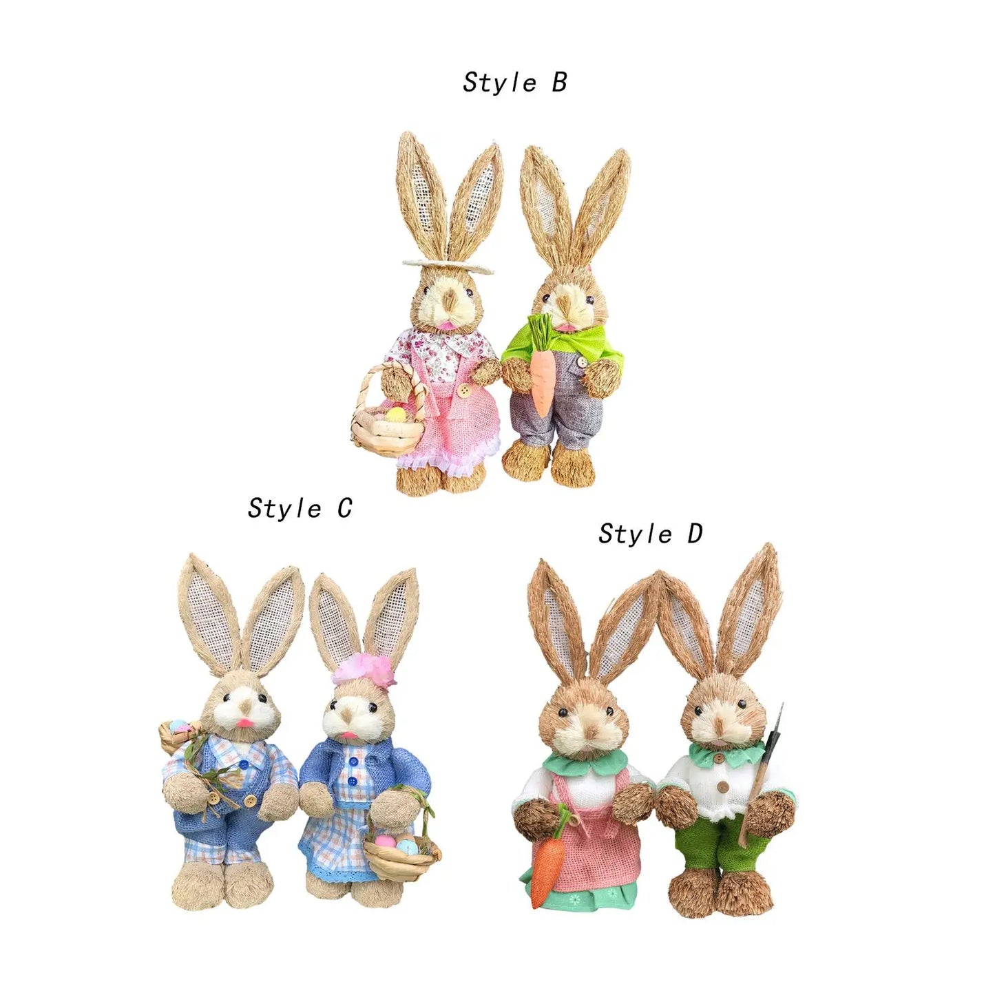 2Pcs Esculturas de Conejo de Pascua
