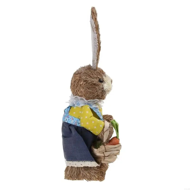Conejo de Paja KX4B - Decoración de Pascua para Hogar y Jardín