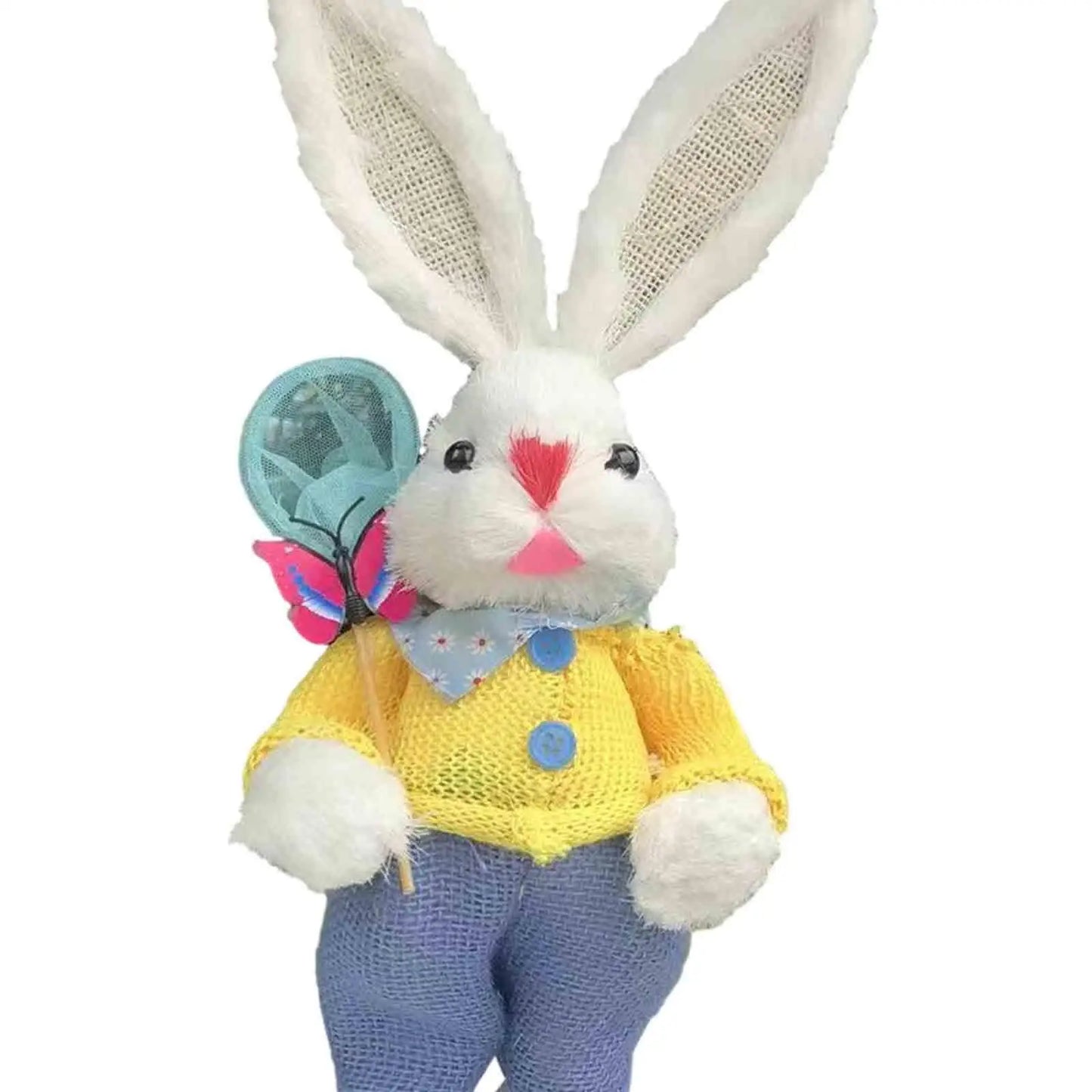 Conejo de Paja de Pascua - Figura Decorativa para Mesa