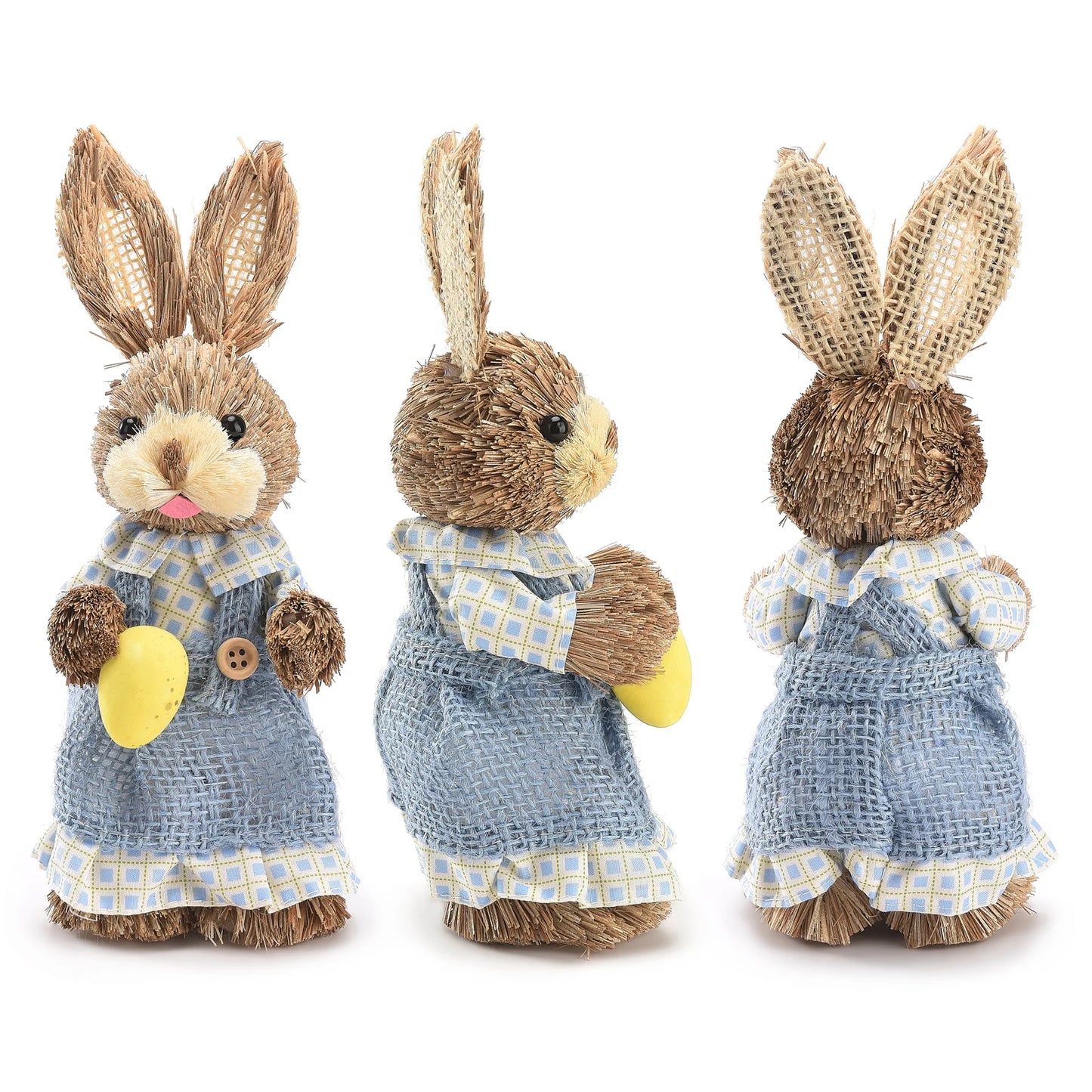 Par de Conejo de Paja 35cm - Decoración de Pascua