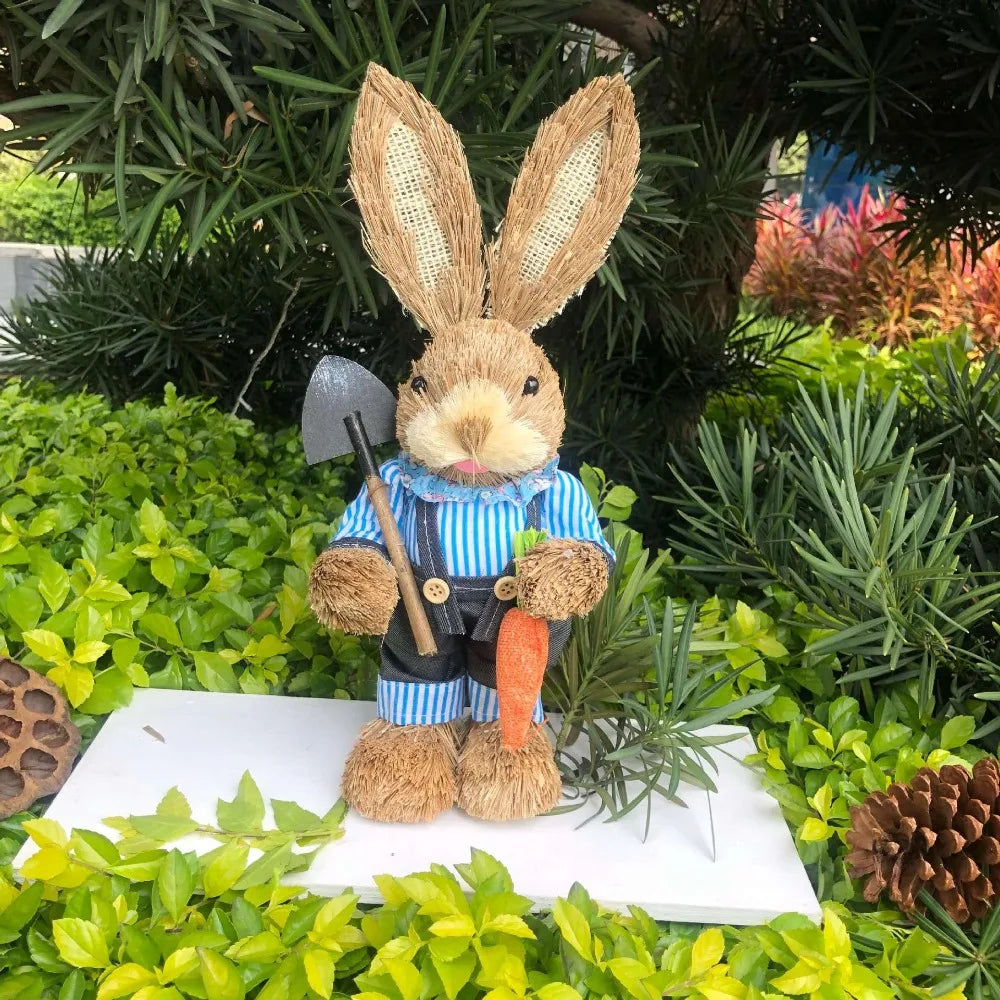 Conejo de Paja 35cm - Decoración de Pascua
