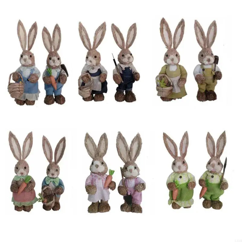 Conejo de Sisal de Pascua - Figura Decorativa Tejida a Mano