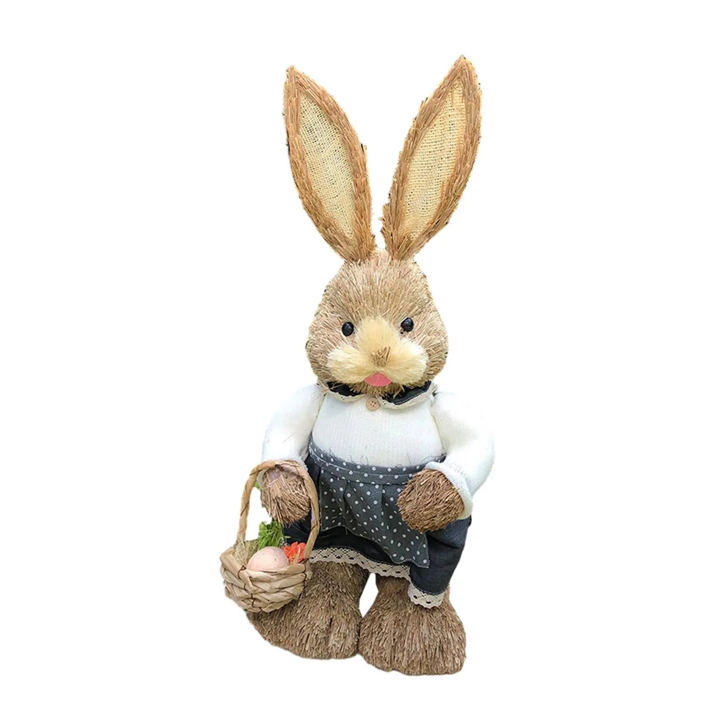 Figura de Conejo de Paja - Estatua Decorativa de Pascua