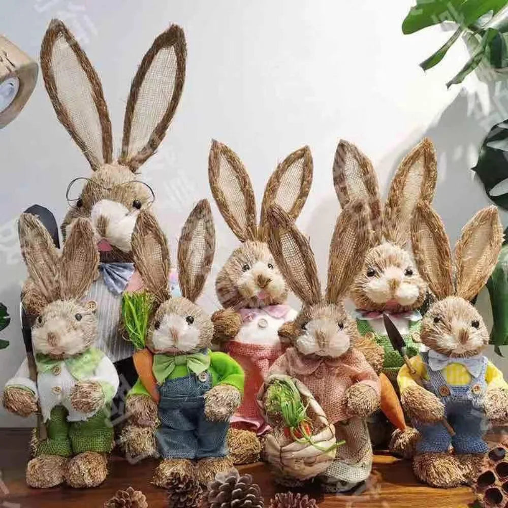 Conejo de Paja 35cm - Decoración de Pascua